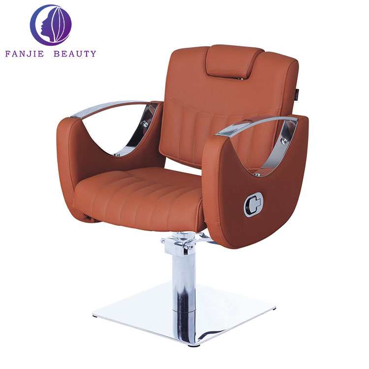 China factory orange portable hair salon chairs reclining make up chair rotary reclining barber chair