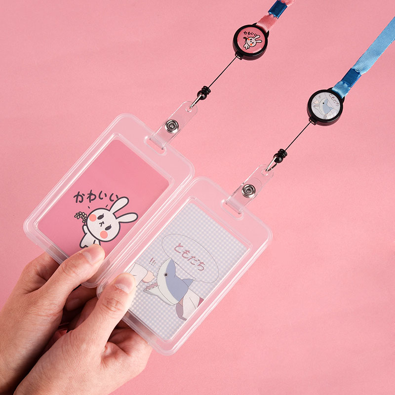 Yiwu Оптовая Kawaii ID Card Имя кредитной держатель средства ухода за кожей шеи ремень сумка мультфильм корги прозрачный знак клип мальчик