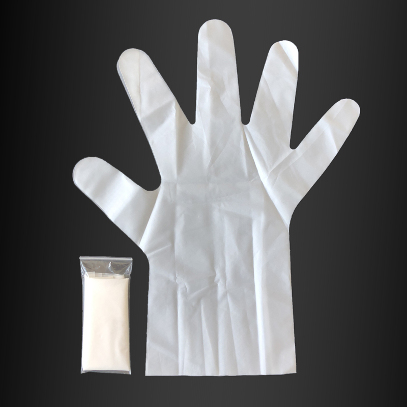JWFG013 Disposable TPE Plastic Gloves Folded in Small Zip Bags