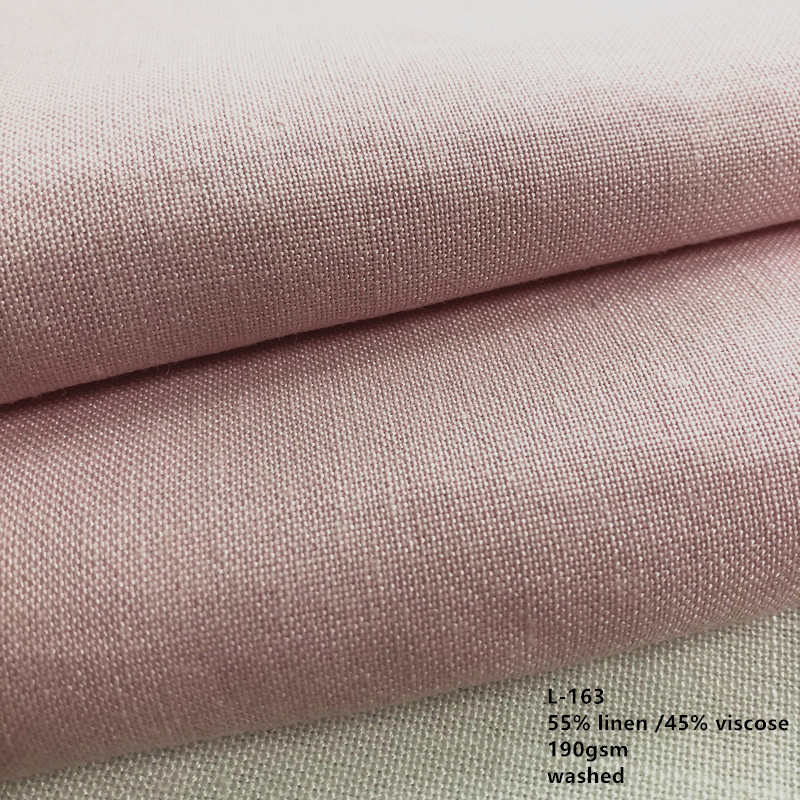 wholesaler 190gsm 55% Linen 45% Viscose plain linen Fabric In Stock