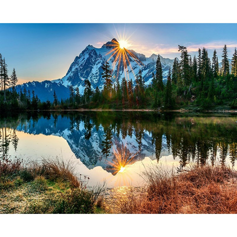 CHENISTORY 99902 Snow Mountain DIY Painting By Numbers Kits Landscape Paint On Canvas Painting Calligraphy drop Shipping