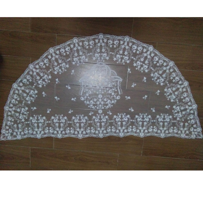Испанская кружевная Фата с вышивкой Half Moon, белая кружевная Фата Mantilla