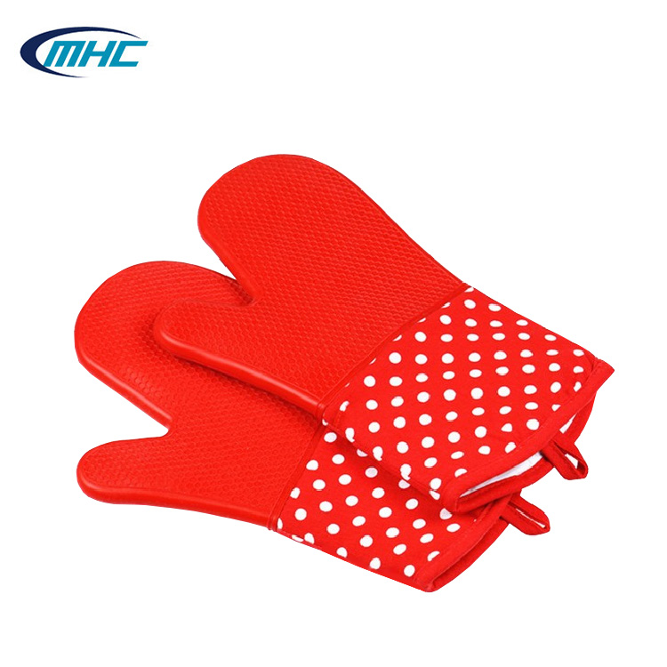 Customized High Quality Heat Resistant BBQ Silicone Oven mitten Oven mittens