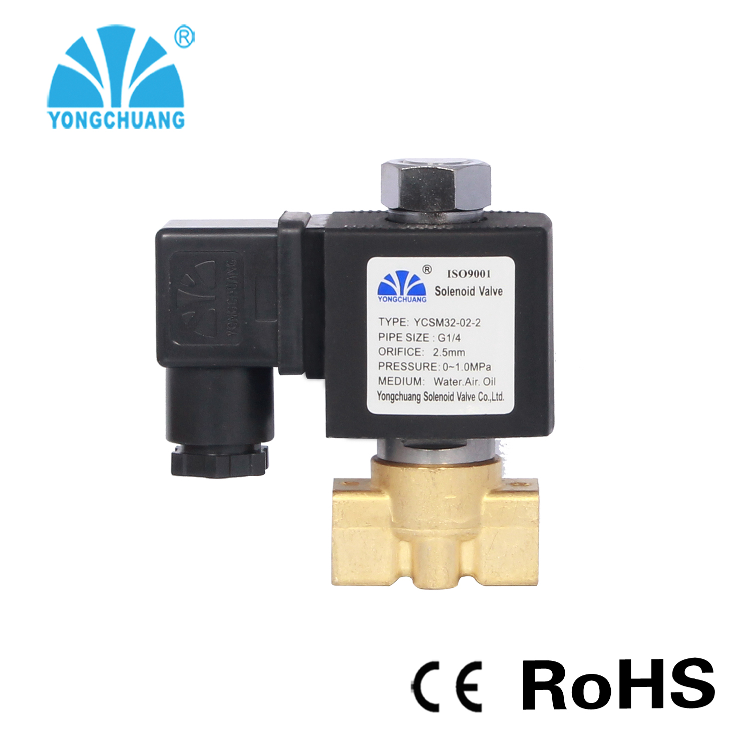Yongchuang YCSM31 2/2 способ ходовые непосредственные действующие латунь 24vdc дешевые 2-пути соленоидный воздушный клапан 110v латунь 24vdc