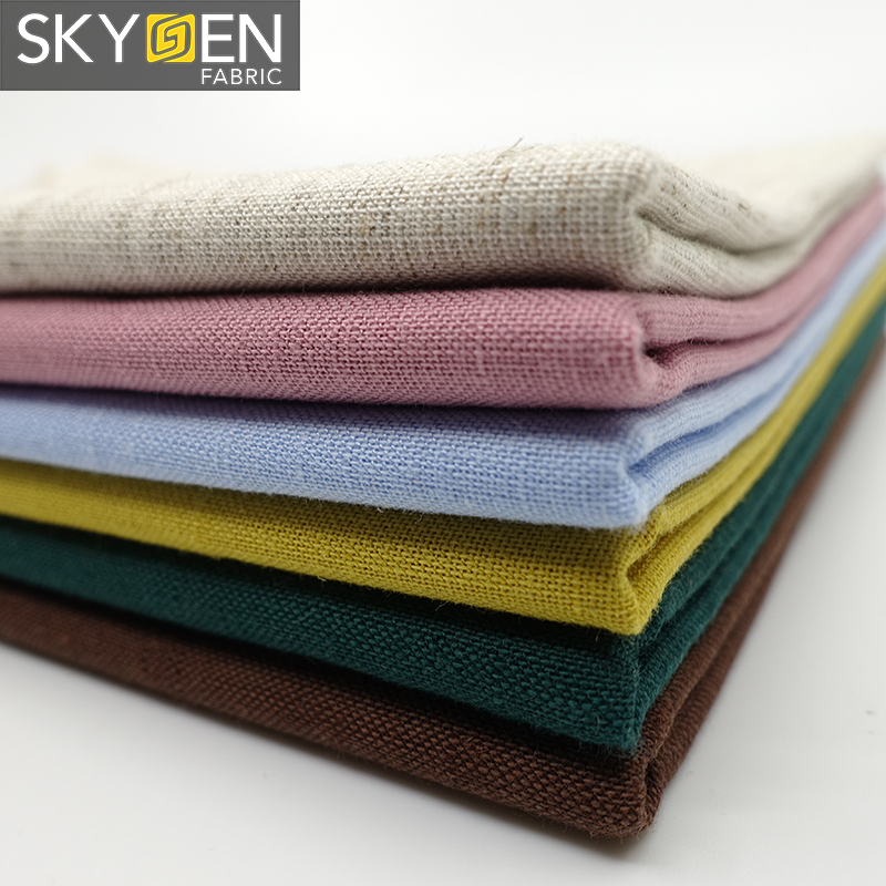 Лидер продаж 2019 года, рубашки Skygen, ткань, однотонная окрашенная мягкая тканая однотонная, оптовая продажа, 45% лен, 55% лиоцелловая ткань для одежды
