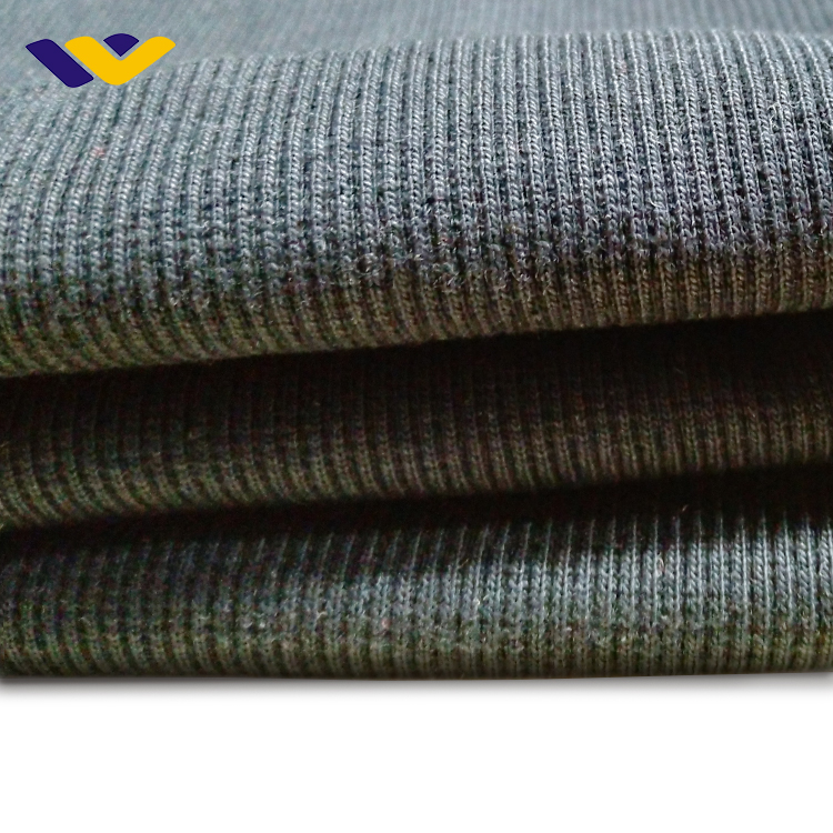 So soft and nice colours 1x1 rib cotton spandex knitted interlock fabric for collar