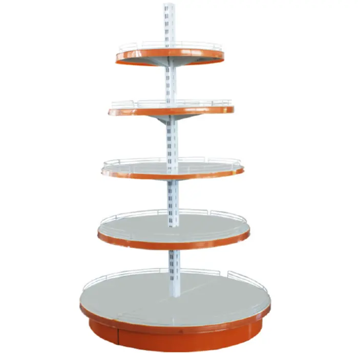 Metal circular shelving for supermarket display commercial round rack store shelf