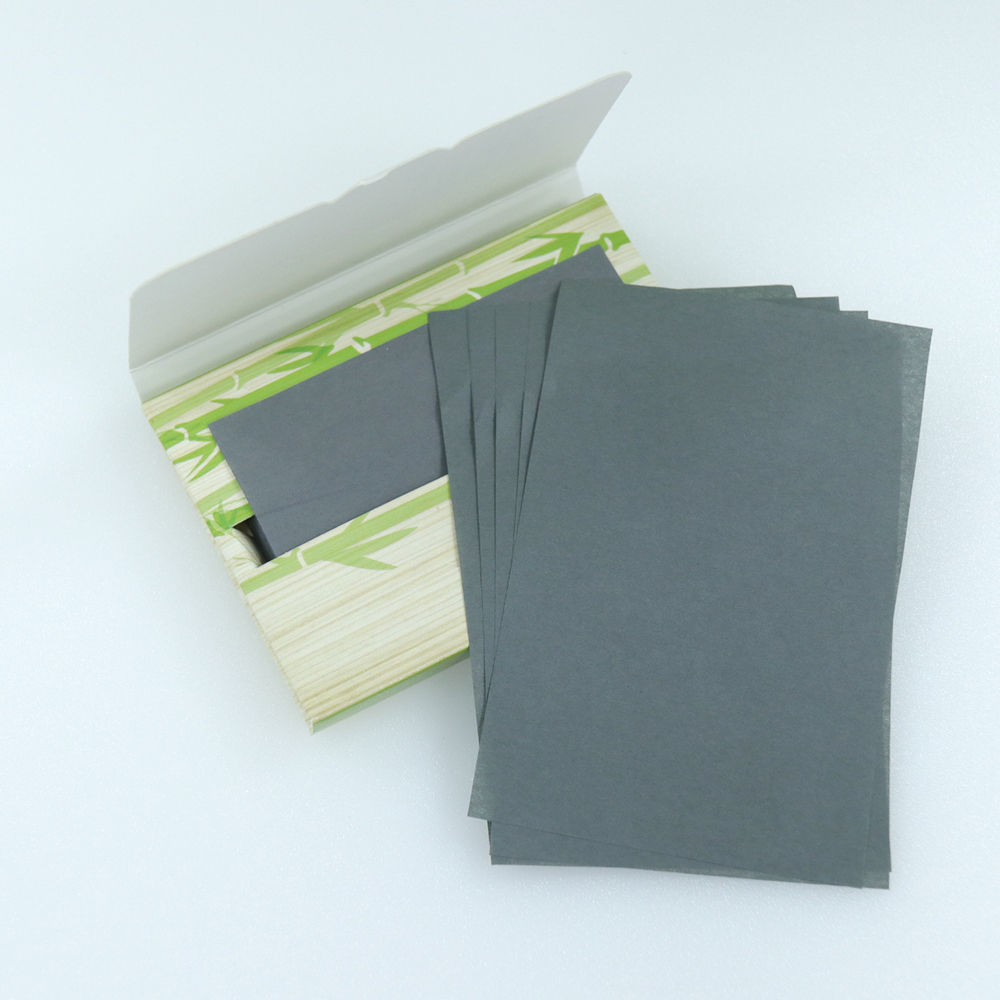 Wholesale factory customized portable bamboo charcoal oil blotting paper with logo