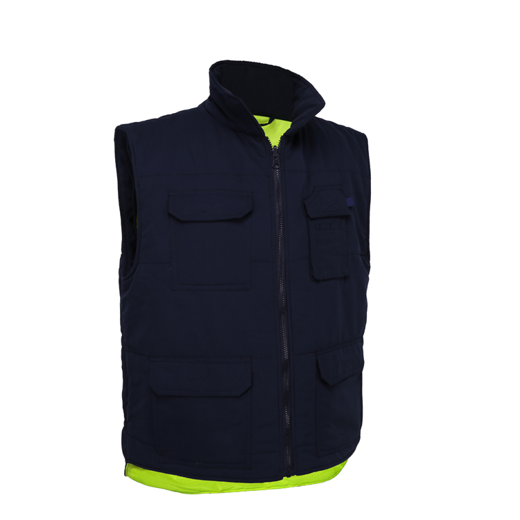 Custom Wholesale Padded Photography Mens Sleeveless Multi Pocket Winter Cargo Cotton Vest