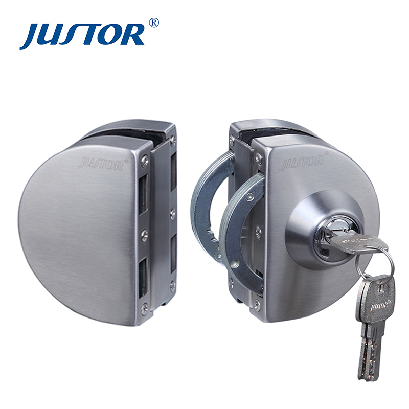 Замок для раздвижной стеклянной двери, Латунный цилиндрический замок JUSTOR