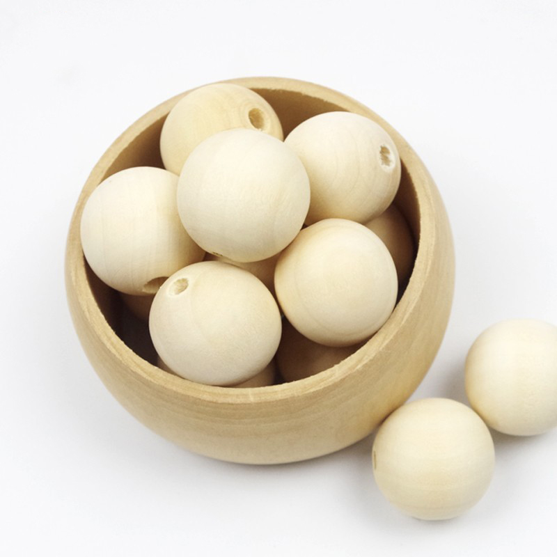 18mm Maple Wooden Chew Beads Unfinished DIY Jewelry Teething Necklace Accessories
