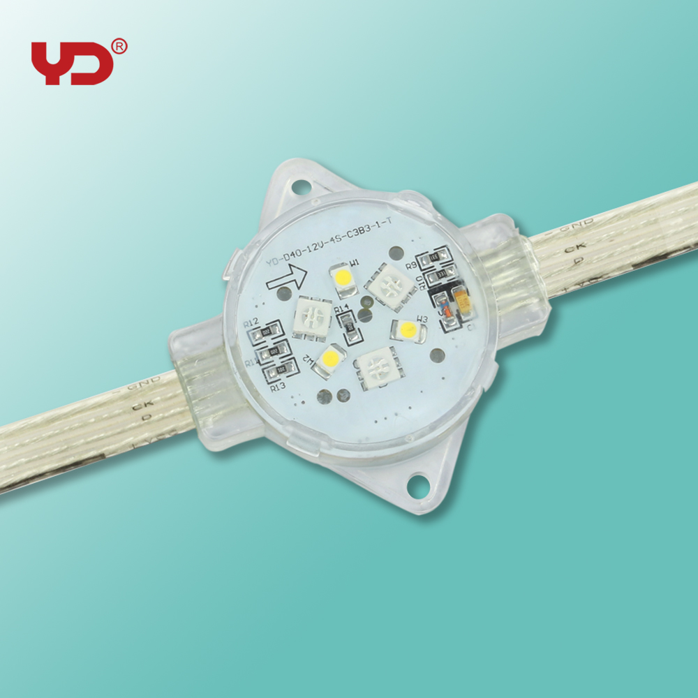 IP68 Водонепроницаемый WS2811 квадратный 40 мм Рассеянный цифровой RGB LED пиксели DC24V