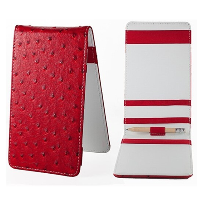 Custom PU leather golf score card holder golf yardage book with pencil