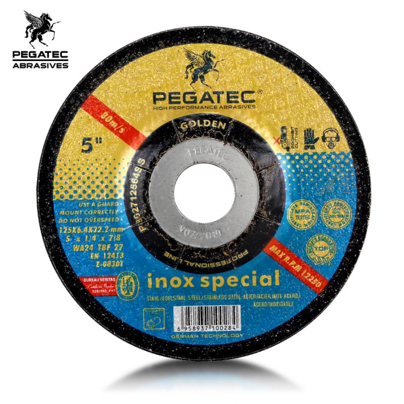 5 "125X6.4X22 шлифовальный круг PEGATEC для нержавеющей стали с МПА EN12413