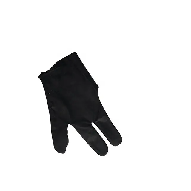 Factory Sales Stock Quantity Black Color 3 Finger Billiard Gloves