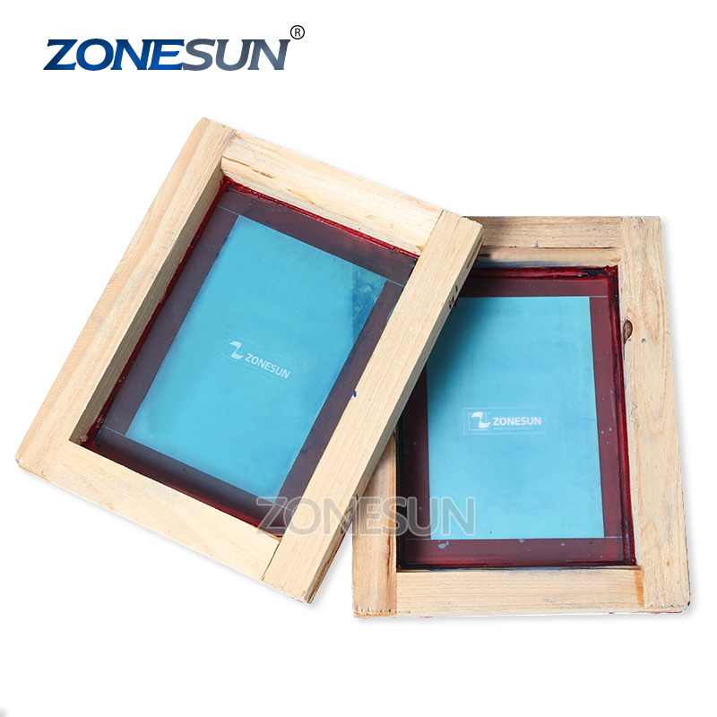 ZONESUN Пользовательские печати дерево рамки Шелковый экран печати полиэстер сетки плат для металлической ткани трава Т-дерьмо печати