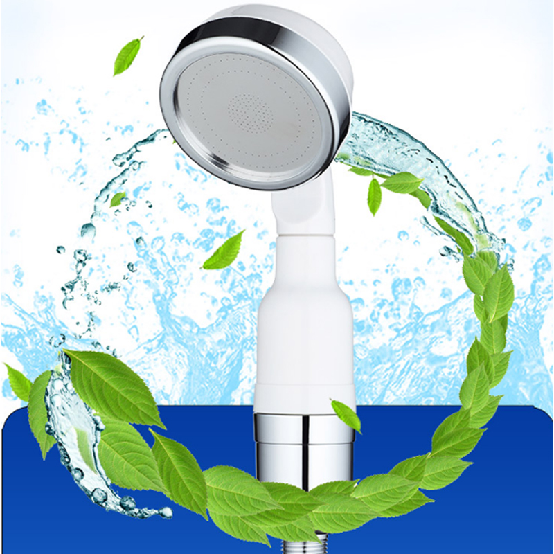 ABS white improve pressure water saving shower head with negative ion