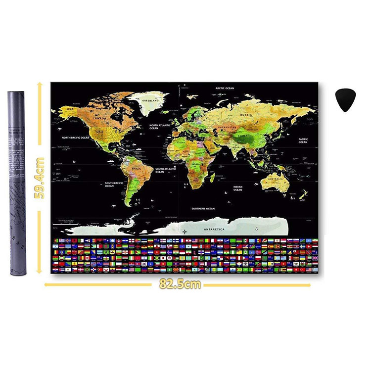 New products 2018 high quality scratch off us travel map