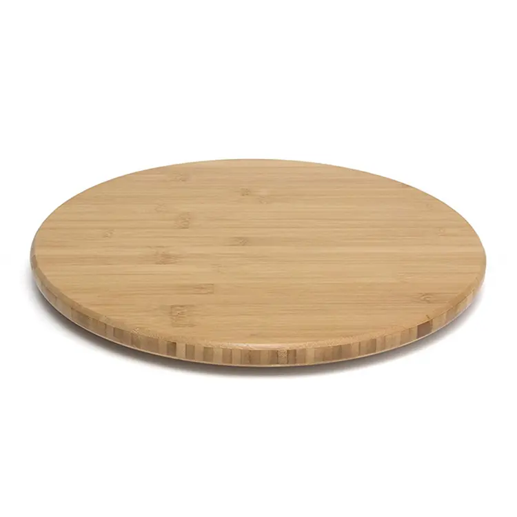 Wholesale Dining Table Portable Food Service Bamboo Round Serving Rotating Tray
