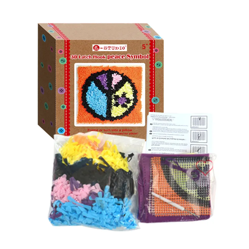 istudio 3D girl diy handmade art craft kit girl crocheted peace symbol kit