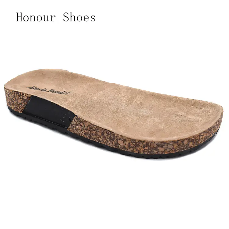 2019 fashion unisex cork flocking slippers bottom