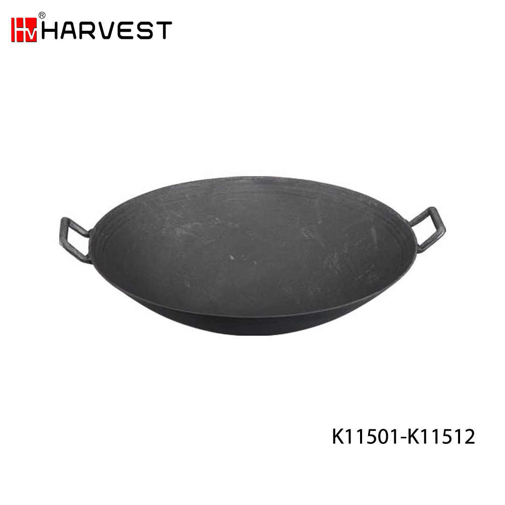 Chinese Woks Cast Iron Metal Kitchen Wok With Double Ear Hand Cookware Wok