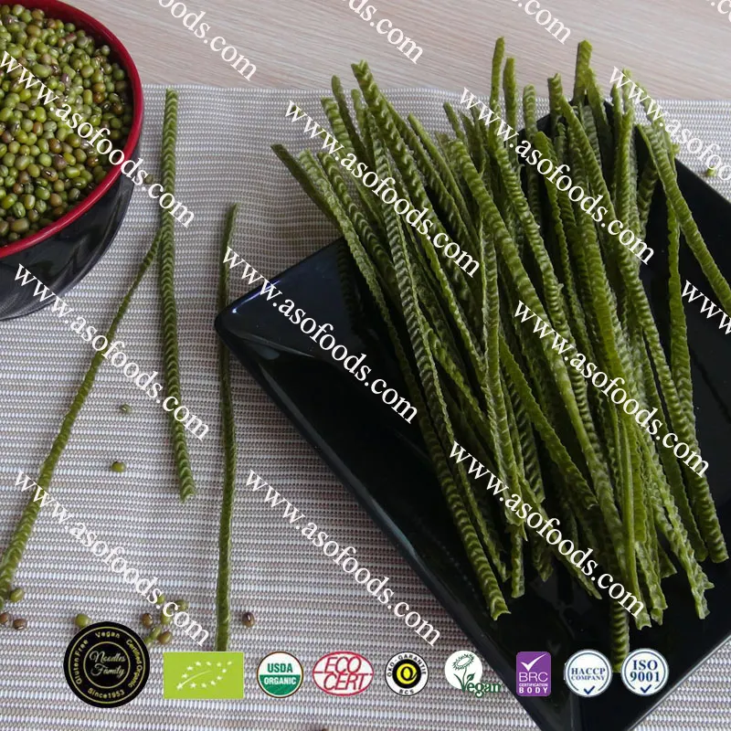 organic green mung beans gluten free vegan food packaged noodles pasta fettuccine nodels products production line bean nudels