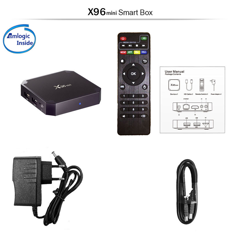 2019 Лидер продаж на Amazon X96 Mini 1 ГБ 8 ГБ Air Mouse Amlogic S905W 4K Android 7,1 7,0 Интернет ТВ-приставка
