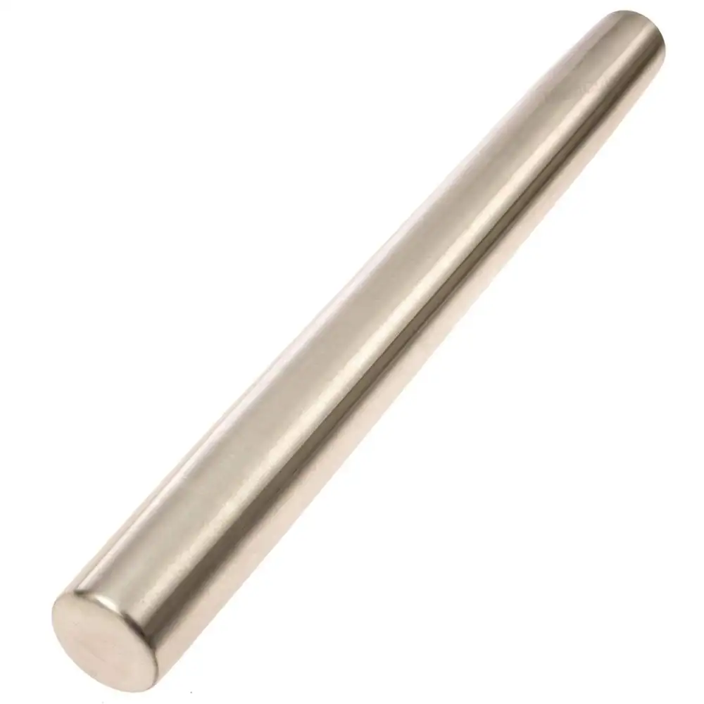 Professional French Rolling Pin for Baking -Stainless Steel Metal & Tapered Design Best for Fondant, Pie Crust, Baker Roller