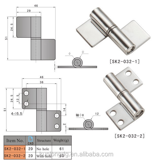 SK2-032-1Stainless стальное оборудование съемный флаг сверхмощный оконный шарнир