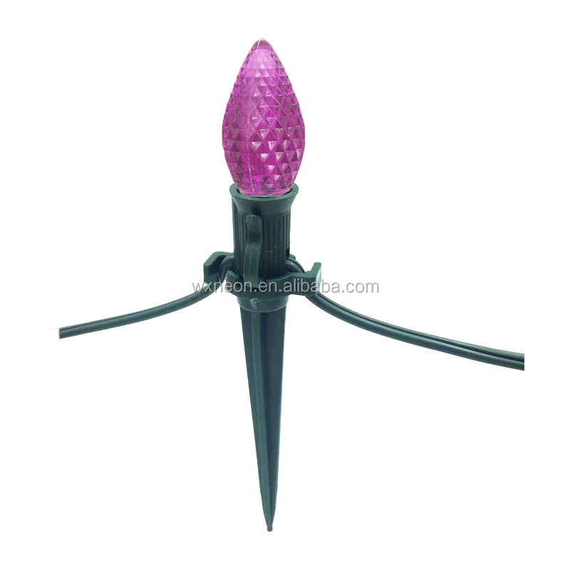 4.5" Universal Christmas Light Green Stake Use with C7 or C9 String Lights