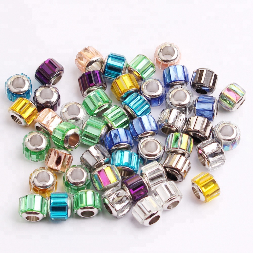 DIY bracelet beads black glass beads large hole lampwork beads for jewelry making