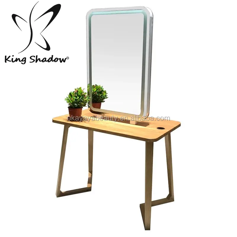 Beauty shop salon equipment baber mirror station double side hair salon station with mirror