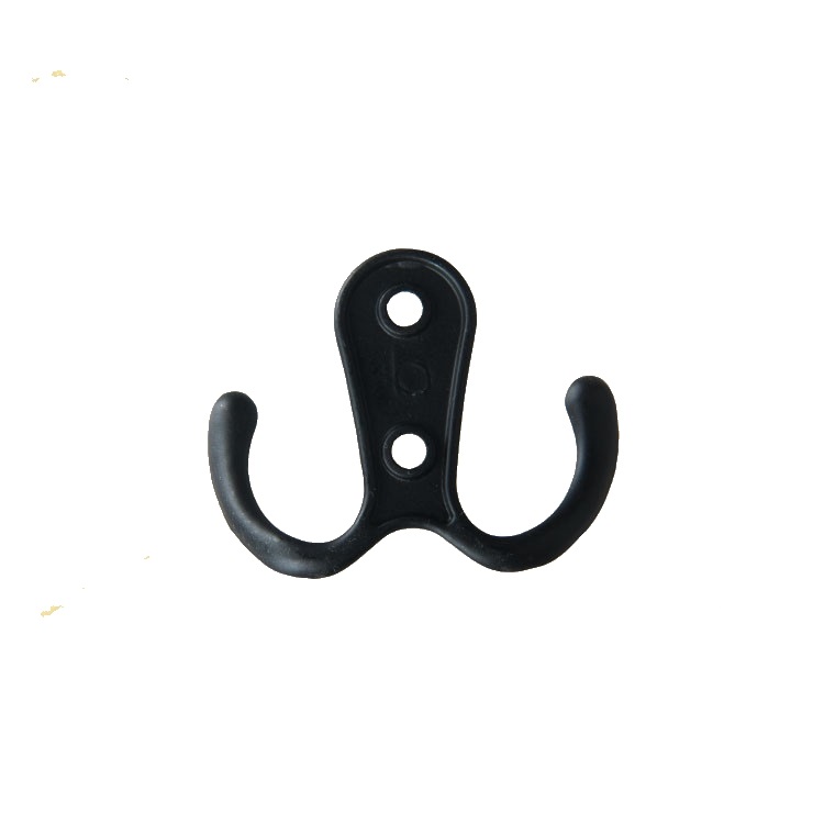 Metal Vintage Zinc Alloy Bronze Black Antique Double Prong Wall Hanging Hooks For Coat Cabinet Clothes Hook