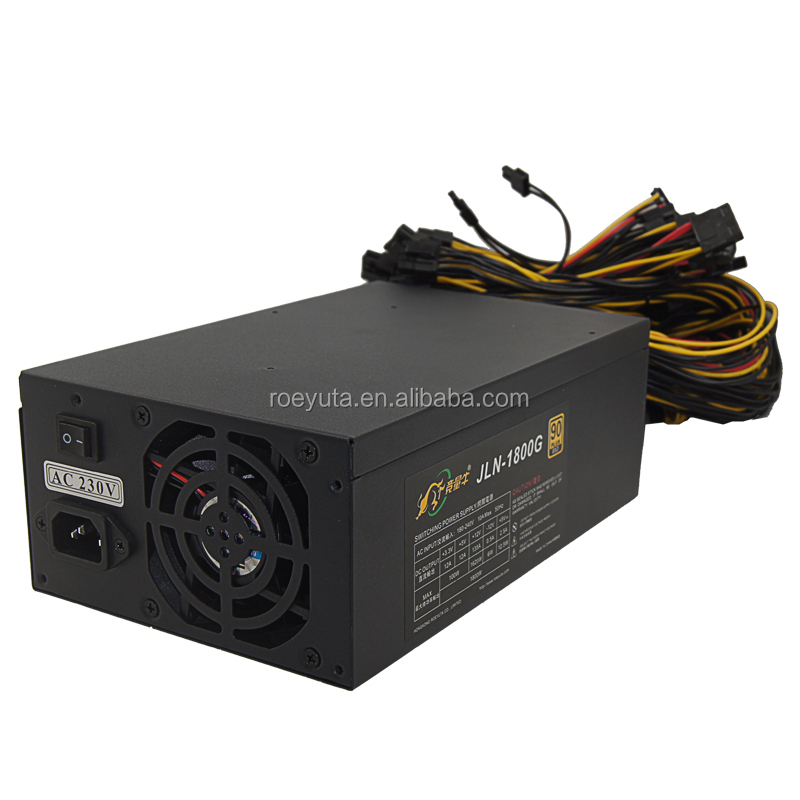 1800 Вт atx psu поддержка 8gpu Майнер машина Майнер компьютер ETH ZEC BTC rigATX источник питания