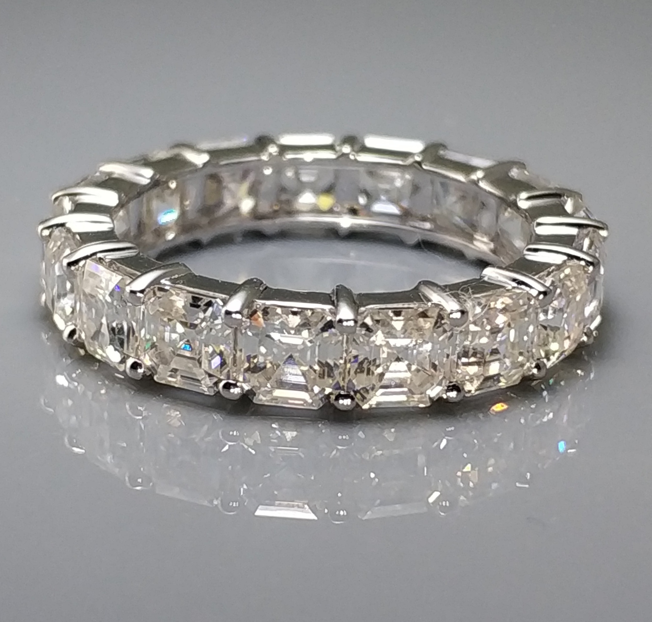 6Ct из белого золота 18 карат огранка Ашер Муассанит обручальные Multistone Золотое кольцо