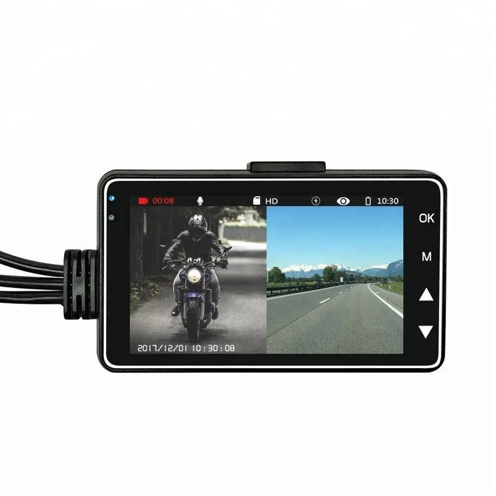New design best price mini 3 inch driving recorder 720P dual lens motorcycle dvr recorder