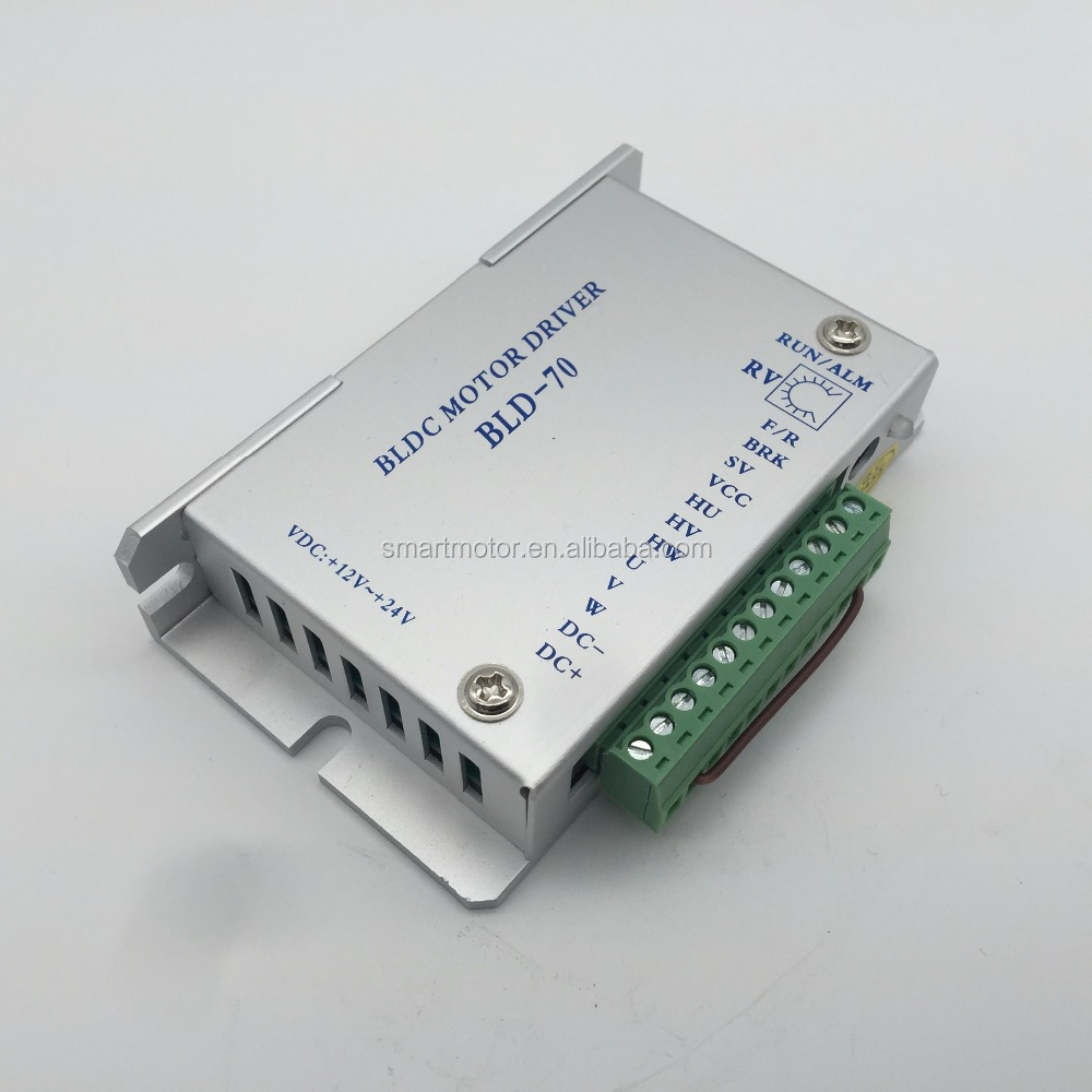 Маленький 3-фазный двигатель BLD70 BLDC с номинальным напряжением 24 В, 3 А