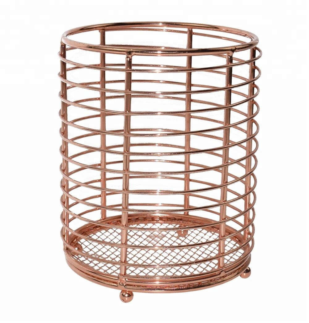 Hot Sale Round Shape Wire Metal Utensil Holder Cutlery Storage