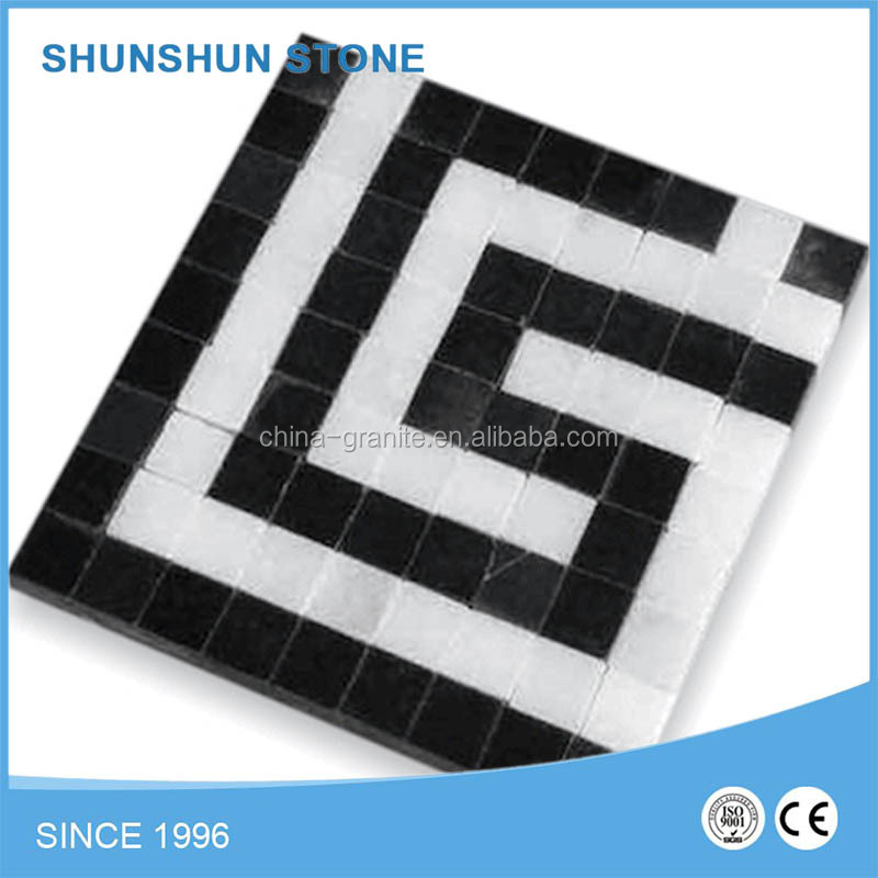 Черный полированный угловой ключ для стен и пола, Venato Nero Marquina