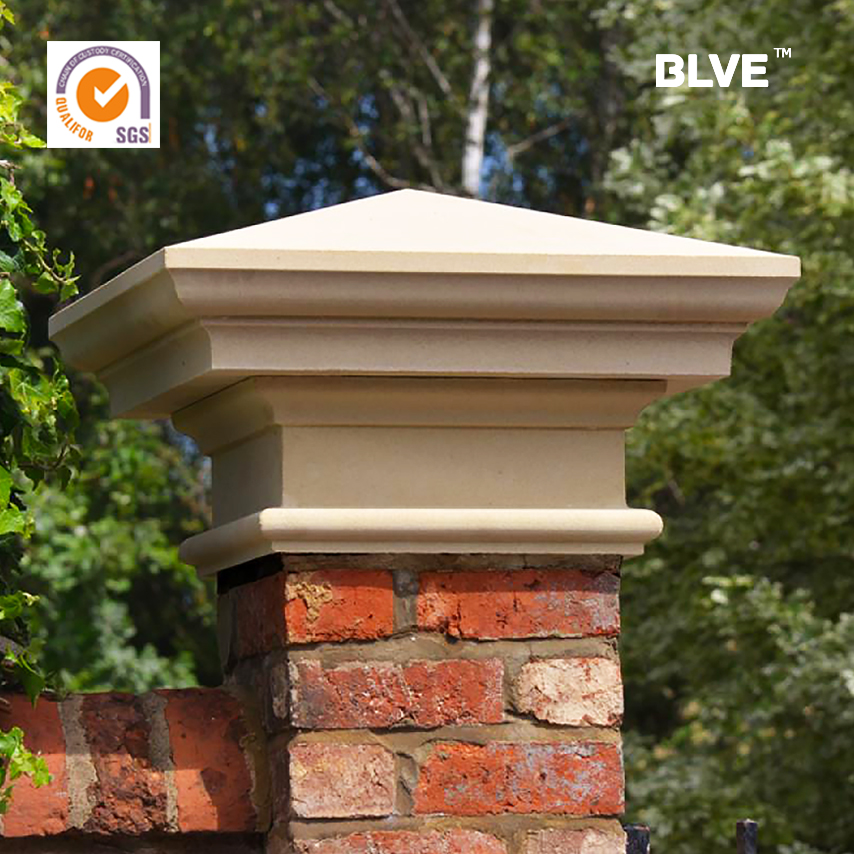 good price modern simple outdoor yard decorative stone pillar caps for house MCZ-005