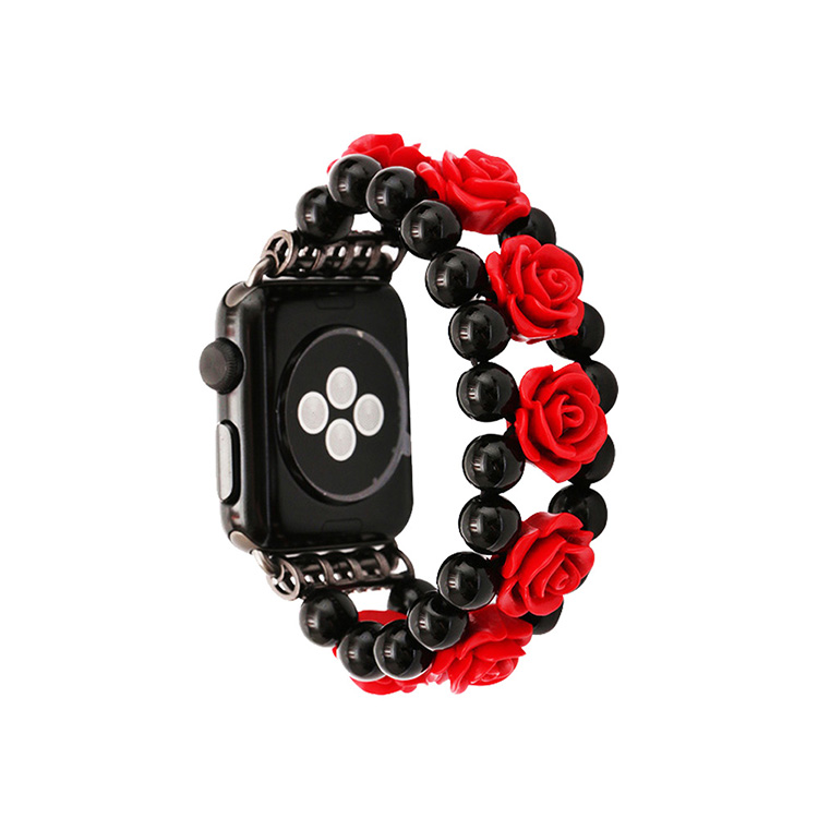 Модный розовый декоративный браслет, ремешок для смарт-часов Apple Series 4 40 мм/44 мм