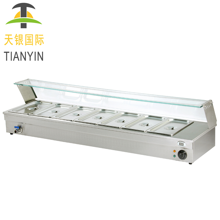 Ресторанное кухонное оборудование буфет оборудование Электрический Bain Marie подогреватель еды дисплей для общественного питания