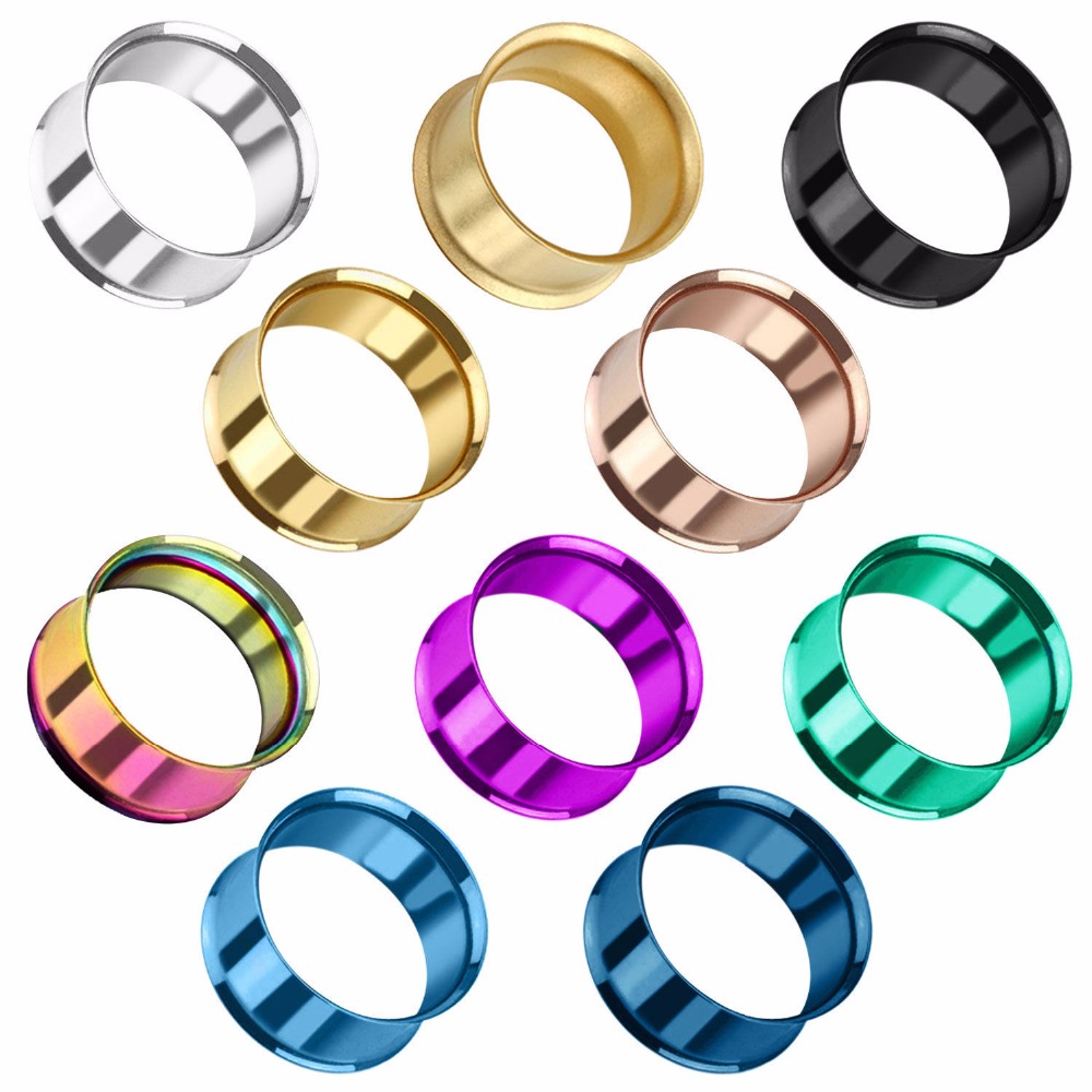Implant Grade Surgical Steel Flesh Tunnels Plugs Ear Plugs Ear Gauges Double Flare Tunnel Earrings Piercing Jewelry