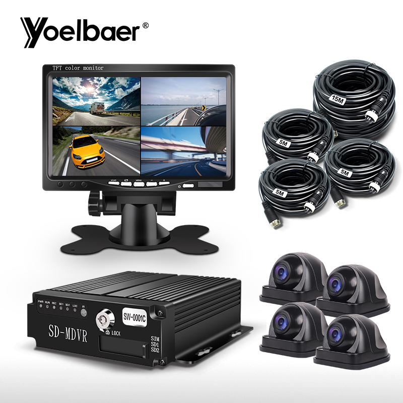 Резервное копирование камера мониторы 4 канала школьный автобус MDVR 720P 4 г H.264 DVR AHD
