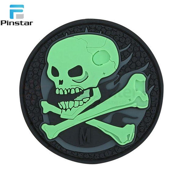 Patches Manufacture rubber badge custom clothes accessories garment decoration luminous luminescent glow in the dark pvc patch