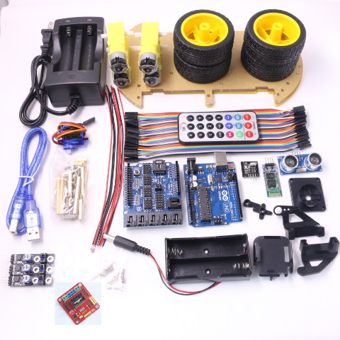 Smart автомобиля Робот комплект для шасси костюм отслеживание совместим UNO R3 DIY Kit RC электронные