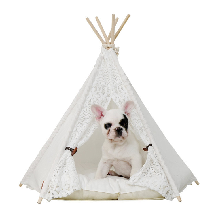 Cheap OEM indian white lace dog cat pet teepee tent