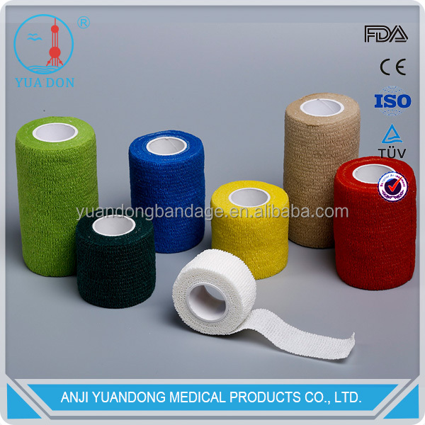YD80664 Easy tear by hand Medical Colored Cotton Cohesive Elastic Bandage