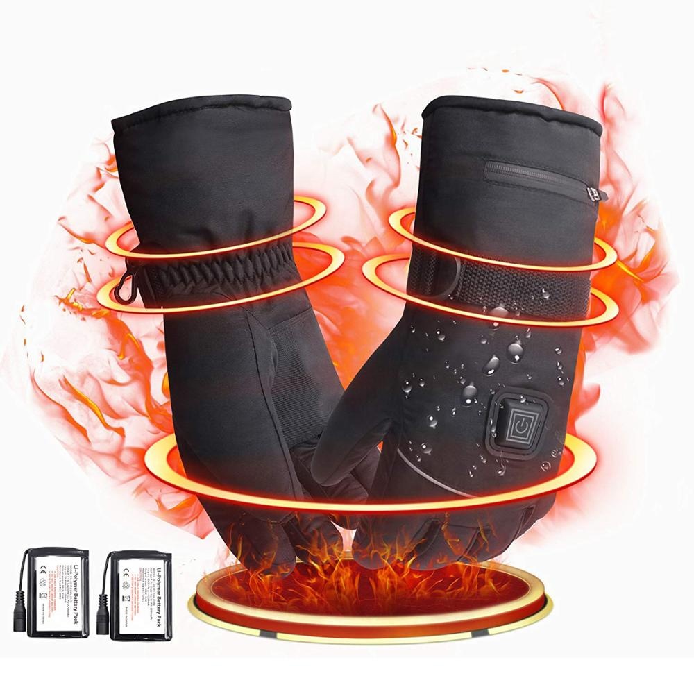 Winter Waterproof Working Racing Battery Electric Warm Heated Gloves Rechargeable